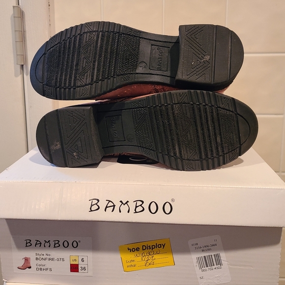 Pink (Bonfire) Faux Suede  Women's Booties by Bamboo - Size 6 - Picture 4 of 9